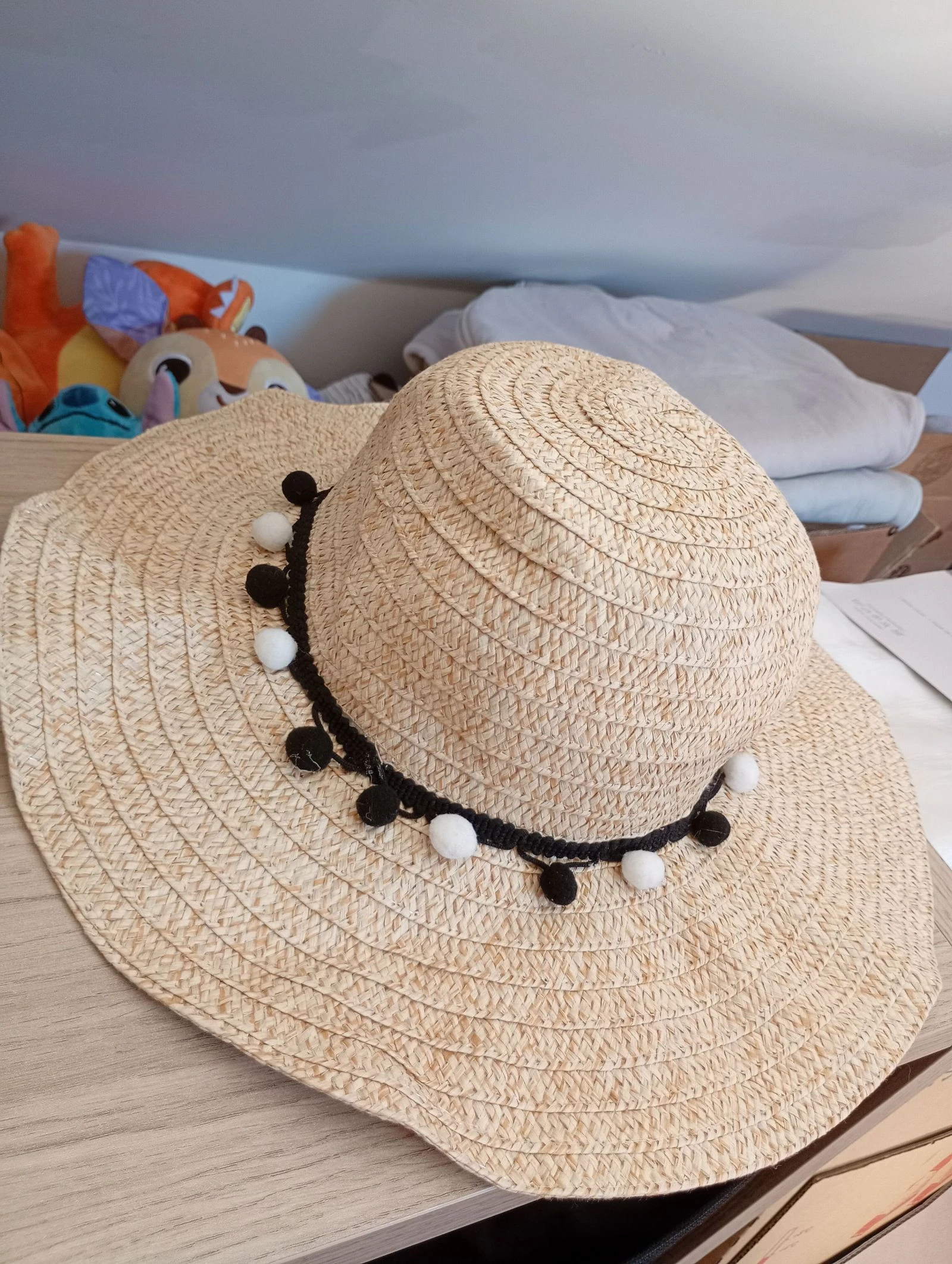 Sombrero de paja con pompón talla M/L – photo 3